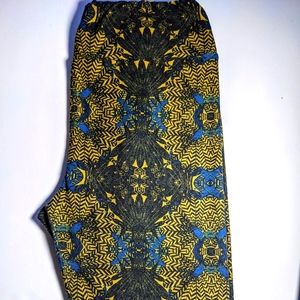 LulaRoe One Size Blue, yellow black leggings